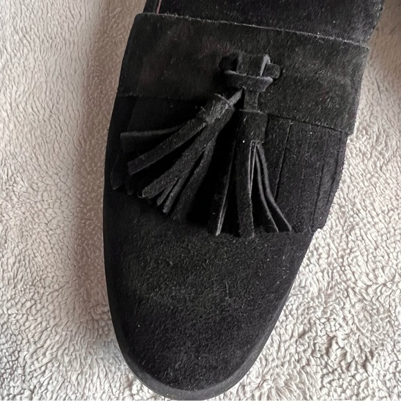 Franco Sarto Jolie Suede Leather Kiltie Tassel Loafer Flats Black Sz 9 - Picture 7 of 12